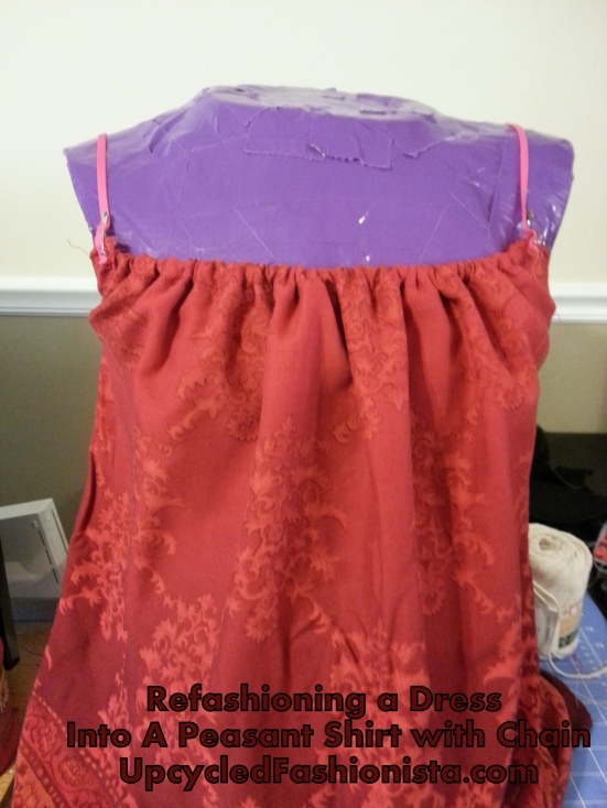 Refashioning a peasant top from a dress #upcycle #refashion #sewing http://www.upcycledfashionista.com