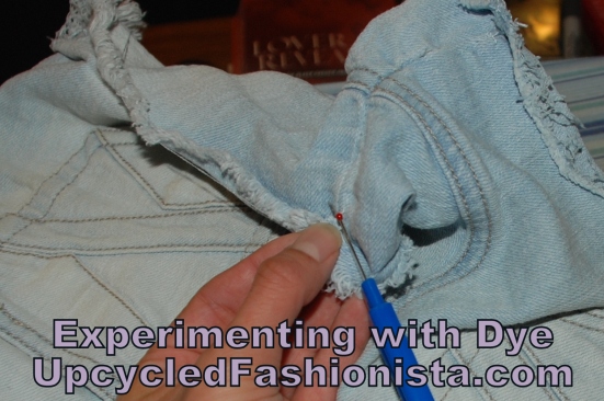 Refashioning a Dip Dye Shirt and Shorts Outfit #upcycle #refashion #sewing http://www.upcycledfashionista.com